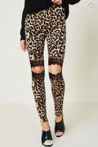 Leopard lace Leggings
